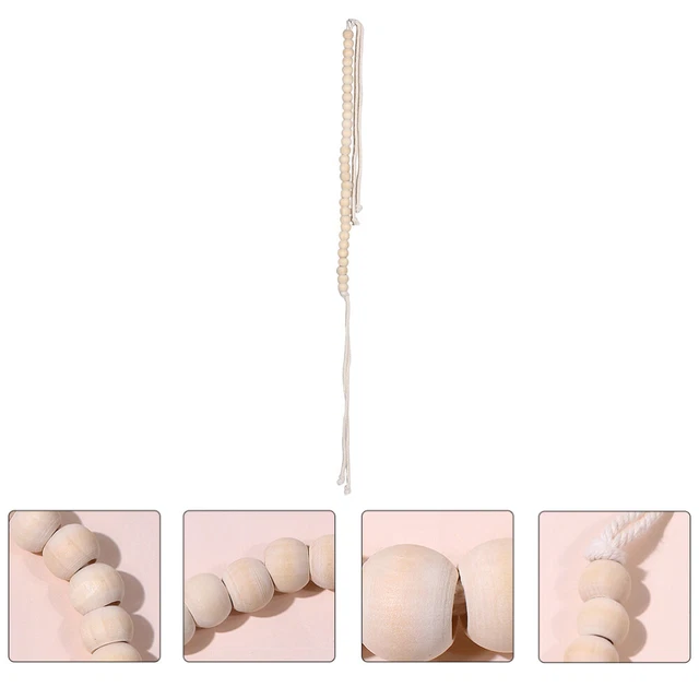 2 pz portatende in perle di legno clip per tende per finestre
