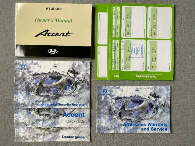Hyundai Accent Owners Instruction Manual Handbook Service  1.3 1.5 Mk2 1999-2005