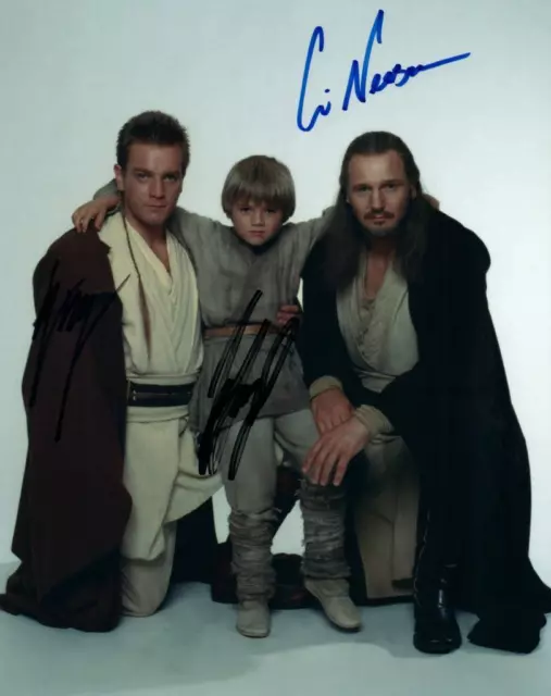 Jake Lloyd Liam Neeson McGregor signed 8x10 Photo Amazing autographed Pic + COA