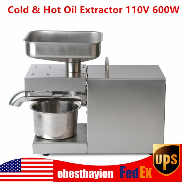 Commercial Automatic Oil Press Machine Cold & Hot Oil Extractor 110V 600W