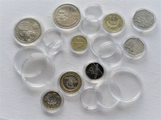 Round Coin Capsules- Sizes 16.5 mm - 42mm , Good Quality - 10 20 30 50 100 each