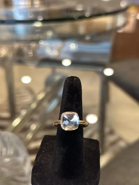 Pomellato Nudo Classic Ring in 18K gold and white topaz