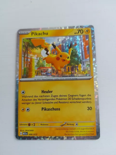 Pokemon Karte - Pikachu HOLO - 006/015 - McDonalds Match Battle 2023 - Deutsch