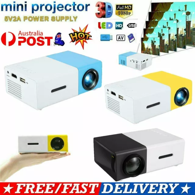 YG300 HD1080P LED Mini Projector Portable Home USB AV SD Theater Cinema Lot 2021
