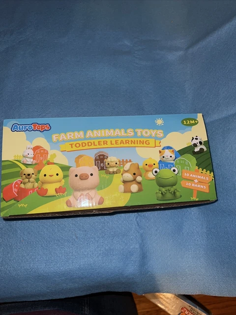 Learning Toys Toddlers 20 Pcs Farm Animal Barns Finger Puppets Colors Numbers