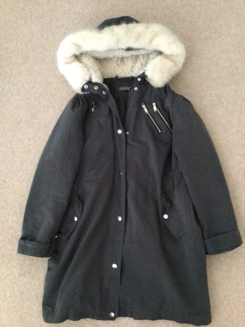 Mint velvet grey deals faux fur lined parka