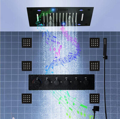 2022 Cuarto de Baño de Lujo Colorido LED Sistema de ducha termostática ducha cabeza de música