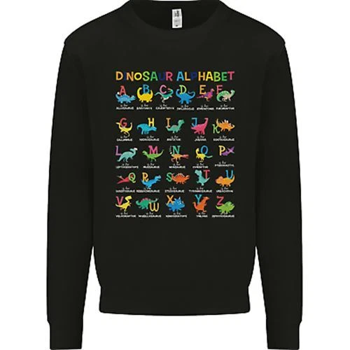 Felpa Dinosaur Alphabet T-Rex Divertente Bambini Maglione