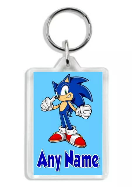 Personalised Sonic The Hedgehog Keyring / Bag Tag / Key Chain *Great Gift*