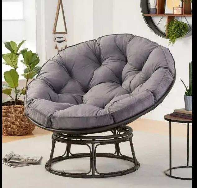 Better Homes & Gardens 46" Wide Gray Upholstery Papasan Chair