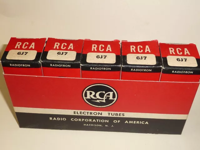 5 x RCA  6J7  Pentode  NOS  NIB / gut geprüft auf Funke W19S