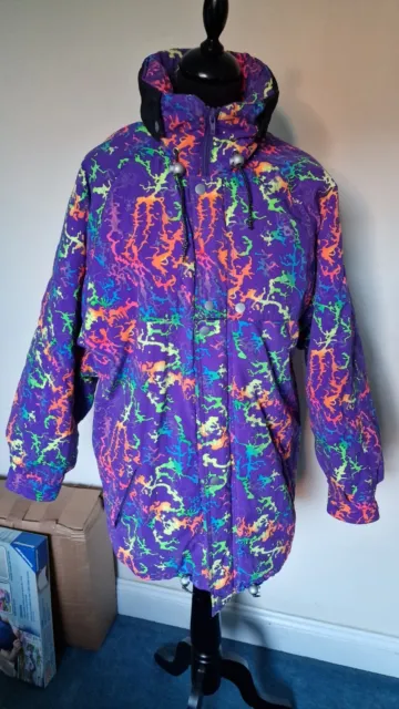Neon Ski Jacket Coat. Vintage 80s/90s.  Size 12. Colorado Ski Company
