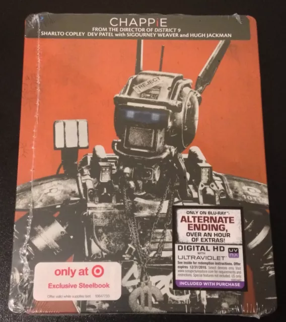 CHAPPIE Blu-Ray SteelBook Target Exclusive Limited Edition Sold Out New & Rare!