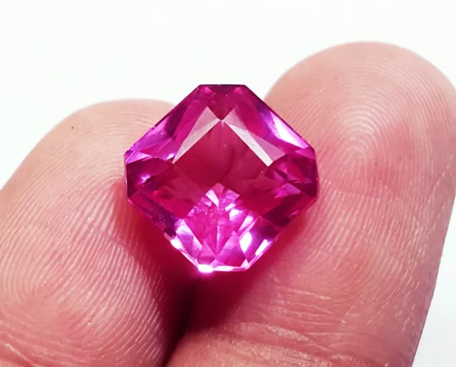 Natural Zafiro Rosa Suelto Gema Octágono Corte 8.90 Cts Prince Corte Certificado