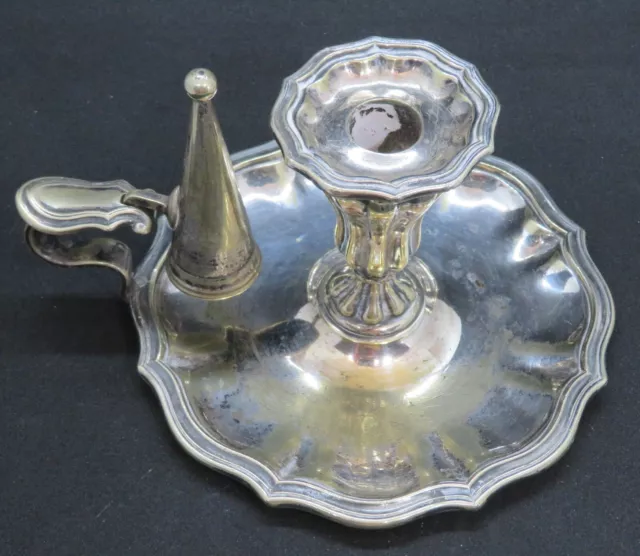 Silver plate electroplate vintage Victorian antique chamberstick B 3