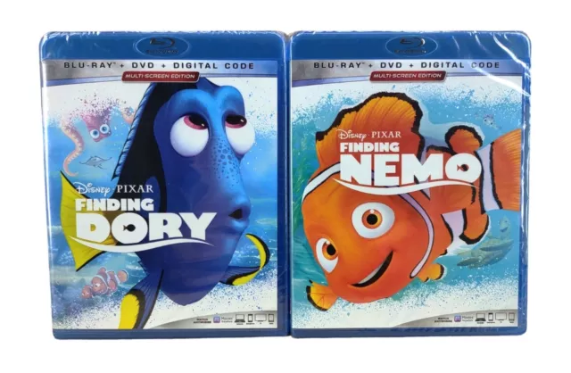 BLU-RAY 2 MOVIE Collection Disney Pixar Finding NEMO & DORY + Digital ...