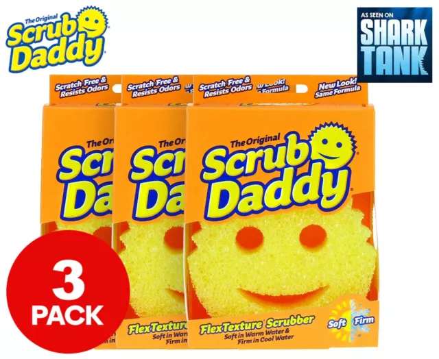 3x Scrub Daddy Scrubber Sponge Original Kitchen Household Bathroom Outdoor Use