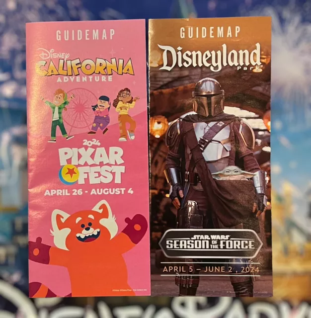 DISNEYLAND PIXAR FEST 2024 & Star Wars Season Of Force Park Guide Maps