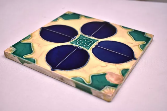 Vintage Tile Art Nouveau Japan Majolica Porcelain Danto Kaisha Collectibles "I78 3