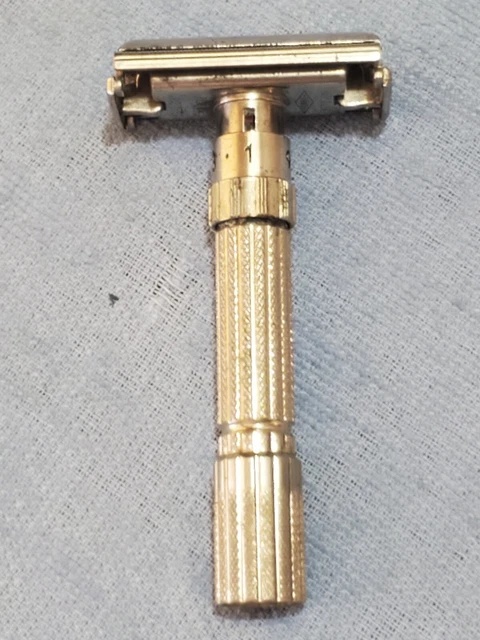 Vintage 1961 Gillette G-4 Fat Boy Adjustable 1-9 Safety Razor