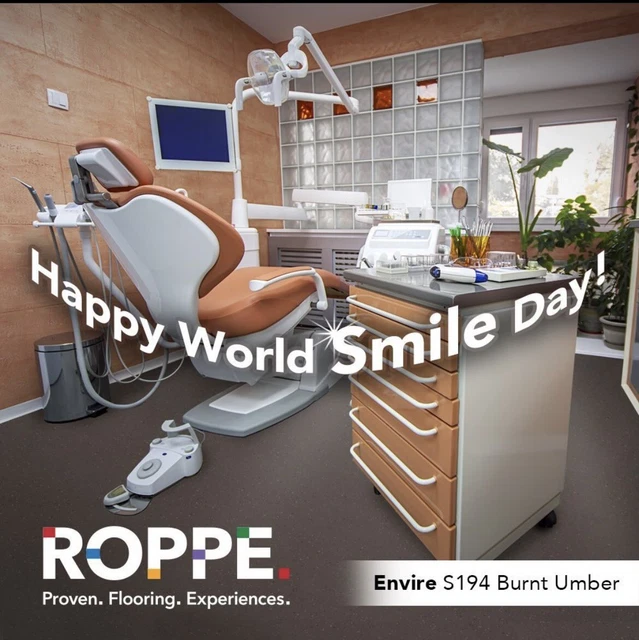 Roppe Envire Symmetry Rubber Flooring for Medical & Clean Room Offices (Gray)