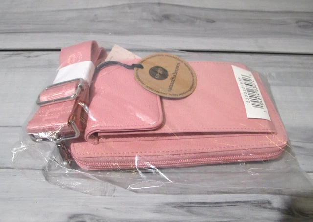 Samantha Brown Crossbody Purse To Go Belt Bag for Phone 8" x 4.5" x 1" PINK *NEW 3