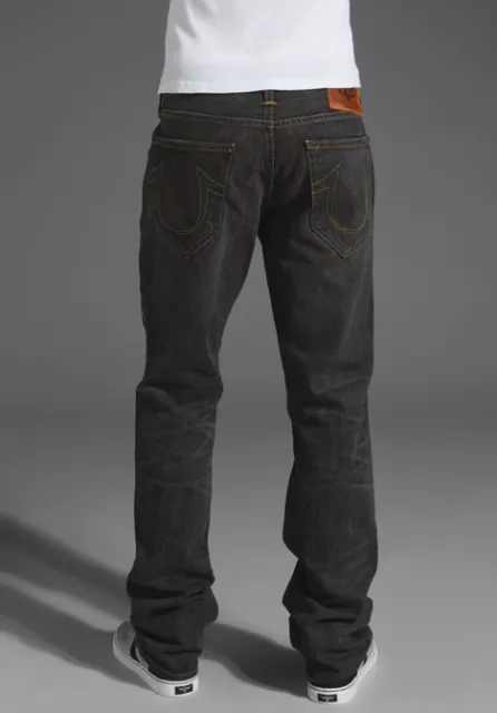 $246 NEW True Religion Jeans Mens Bobby Phoenix Vintage Black Straight Leg Denim