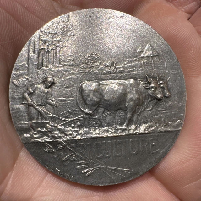 Médaille Bronze Argenté Marianne Agriculture Commerce Travail - RASUMNY - XXème Siècle - Excellent état
