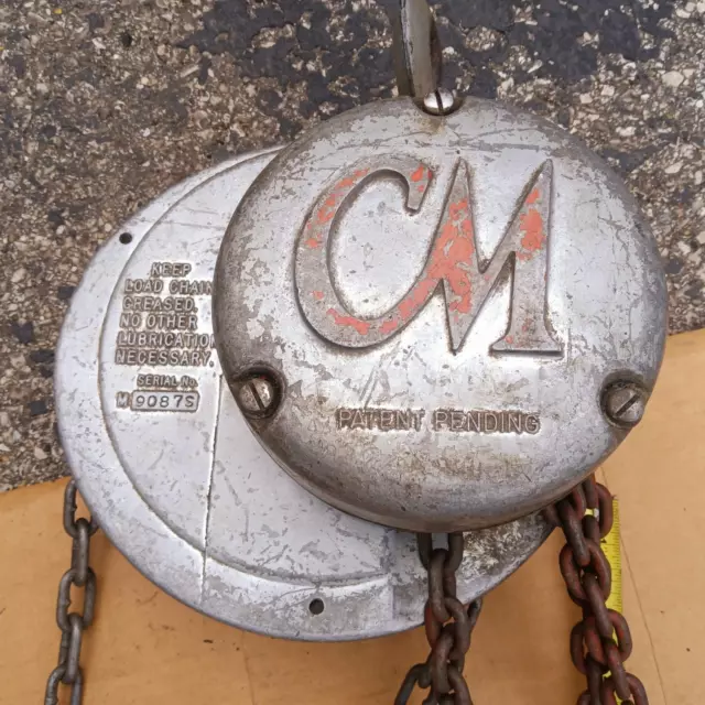 C.M. Chisholm-Moore 1/2 ton Cyclone model 'M' manual chain hoist (Made in USA)