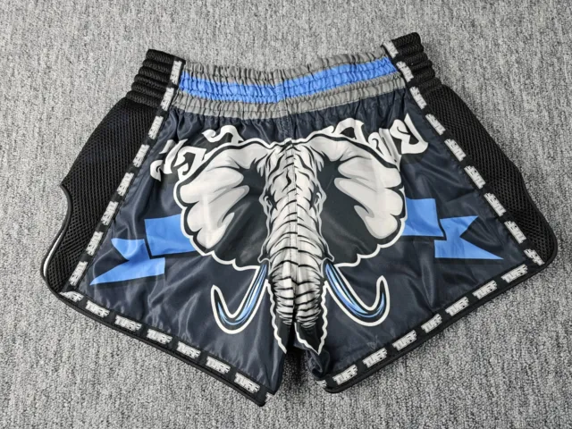 TUFF MUAY THAI BOXING SHORTS Mens Size L Multicolor Elephant Kickboxing Retro