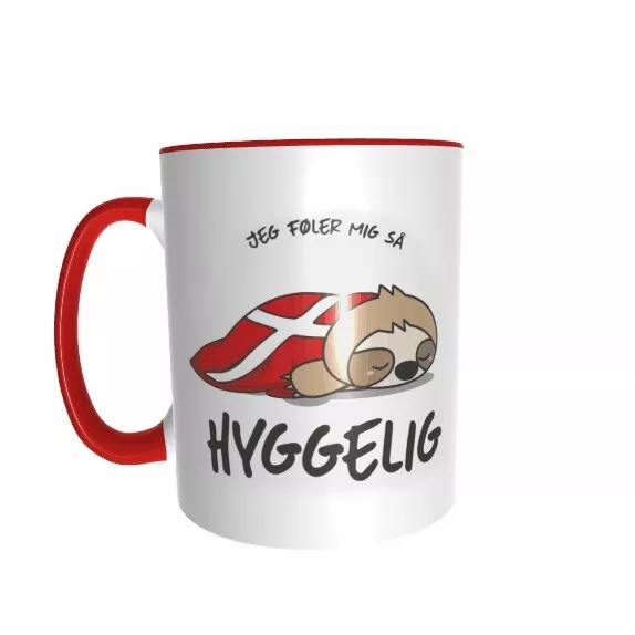 Hygge Tier-Tasse ★ Faultier Dänemark Spruch Kaffee-Becher mit Motiv Geschenkidee