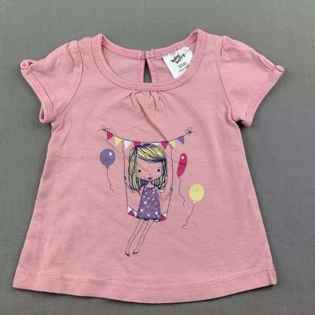 Girls size 0000, Baby Berry, pink cotton t-shirt / top, EUC