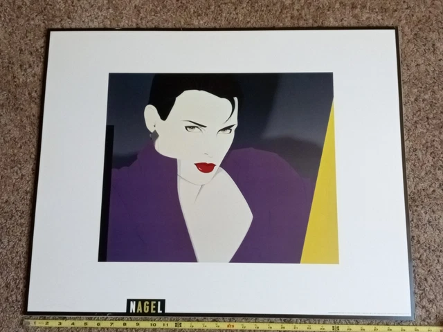 PATRICK NAGEL BRAVE NEW WORLD 1992 PRINT ON POSTER BOARD 30"x 24"