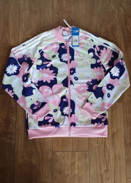 Adidas Junior Girls Track Top Floral Tracksuit Jacket RRP £39.99