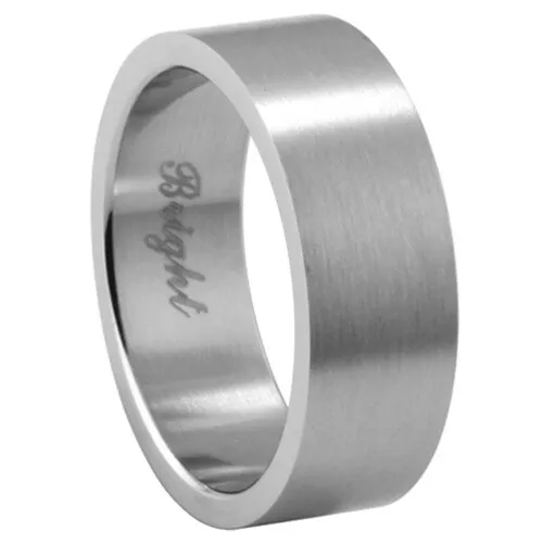 Men's Women's Flat 316L Stainless Steel Plain Wedding Engagement Ring Band