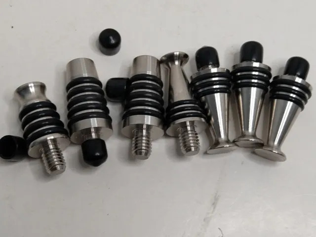 Lot Of 7 Stainless Steel Whiskey Wine  Stopper Wood Lathe Fast Woodturning