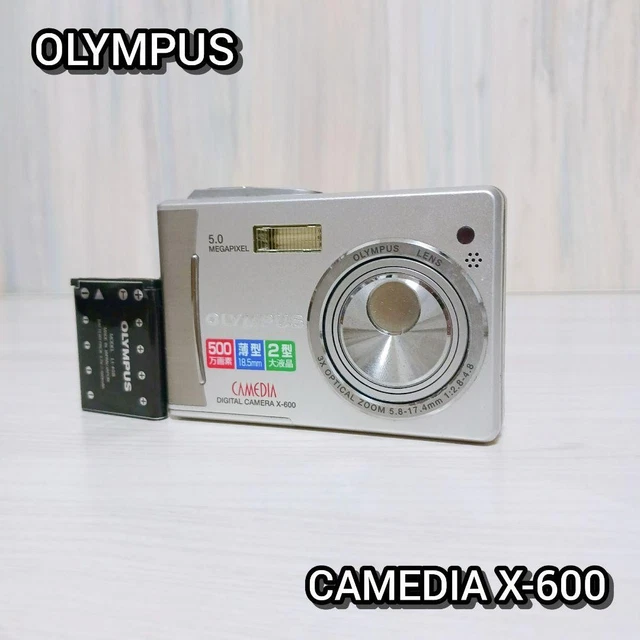 OLYMPUS CAMEDIA X-600 Silver Compact Digital Camera Tested Working