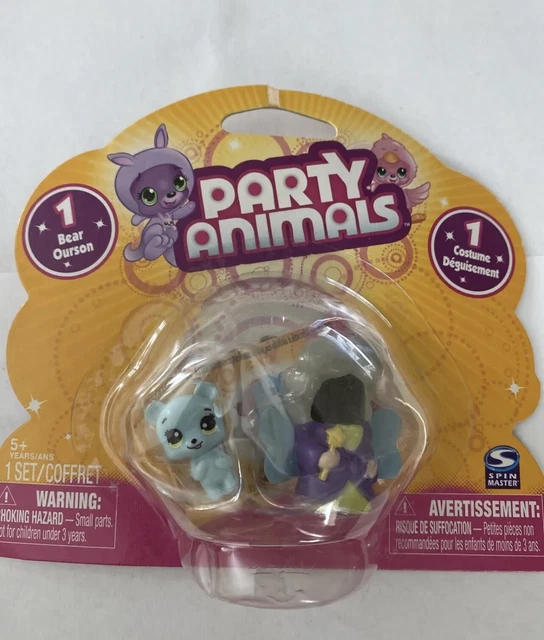New Party Animals Toy 1 Blue Bear & 1 Panda 1 Costume