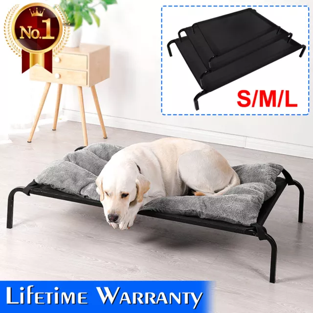 Premium Dog Pet Elevated Bed Portable Raised Waterproof Cooling Beds sizes S M L