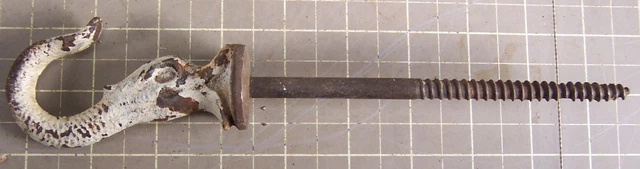 9.5" Antique Cast Iron Sea Serpent Ceiling Hook Plant Bird Cage Hanger Dolphin E