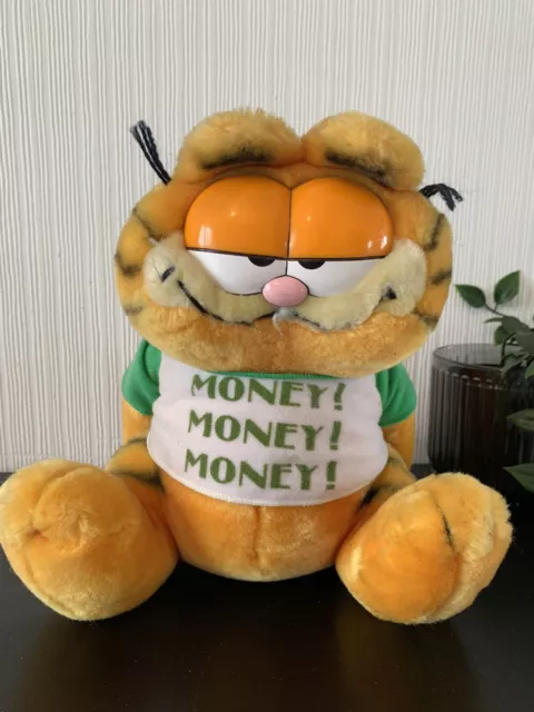 Vintage Garfield Soft Toy Money Bank Piggy Bank ‘Money Money Money’ 1981