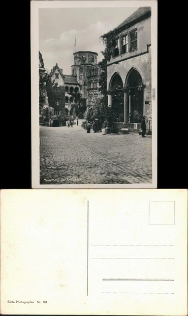 Foto Heidelberg Heidelberger Schloss - Schlosshof 1932 Privatfoto