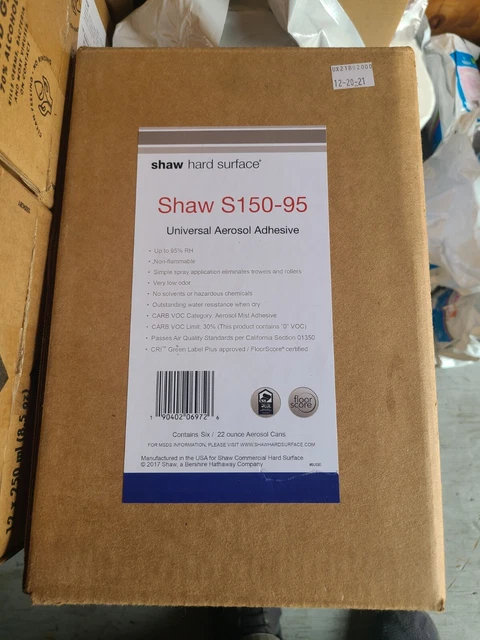 Shaw S150-95 Universal Aerosol Adhesive 22oz Can New 6 Pack Cans