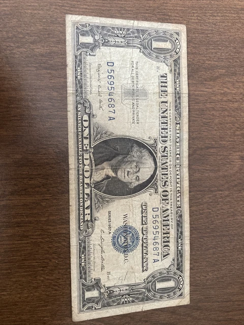 1957A One Dollar Well Circulated Silver Certificate Note - $1 Bill D56954687