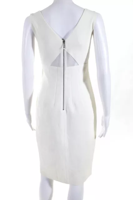 Donna Morgan Womens Sleeveless V-neck Lined Pencil Dress Cream Size 8 3