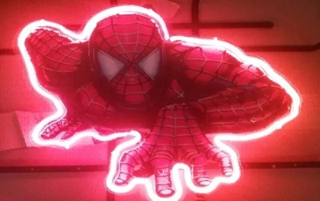 Spiderman Neon Sign 20"x16" Lamp Bar Beer Light Game Handmade Glass Display Z453