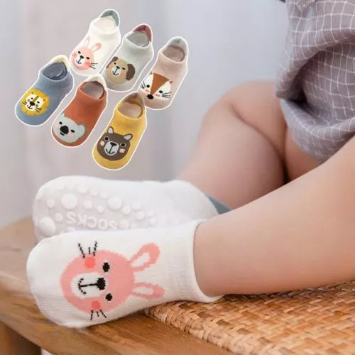 2 paia calze da pavimento antiscivolo cotone accoglienti cartoni animati bambini bambine 2
