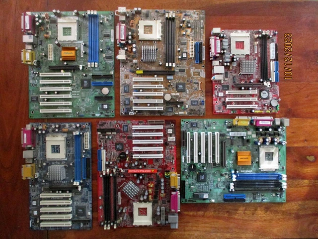 Lot Vintage 6 Motherboards Socket A PGA462 for AMD K7 CPU