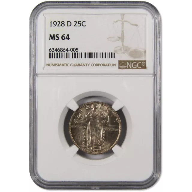 1928 D Standing Liberty Quarter MS 64 NGC Silver 25c Coin SKU:I9476