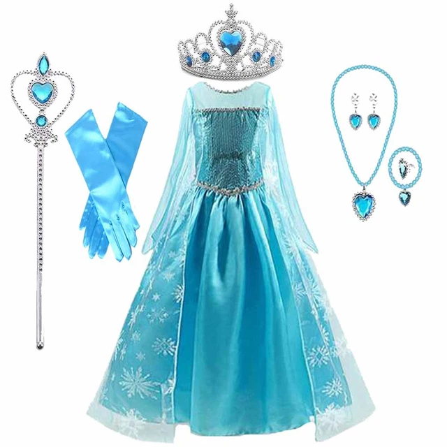 Ball Impress Costume Girls Elsa Anna Princess Dress Cosplay Frozen Girls Holiday